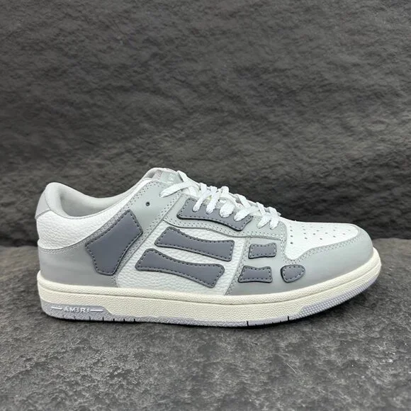 Amiri White And Grey Colorblock Low-Top Leather Sneakers